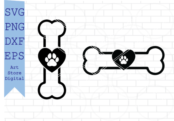 Dog Bone SVG, I Love Dog, Paw Print SVG