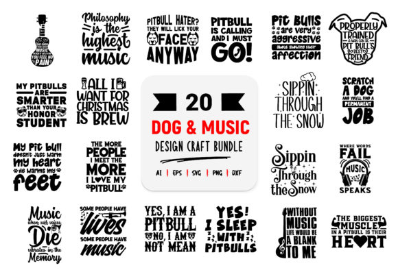 Dog Music SVG Craft Bundle Vol-02