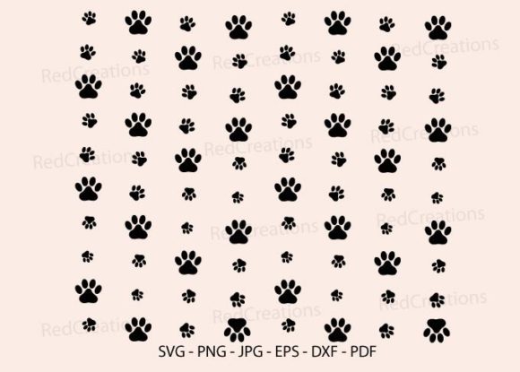 Paw Seamless Pattern SVG: Dog Paw, Lover