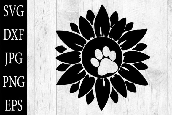 Sunflower Dog Paws SVG Sunflower Dog Paw